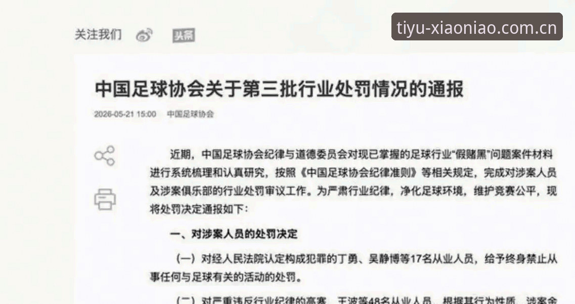 小鸟体育安卓版 足协第三批禁足名单公布,65人受罚背后暴露了什么行业乱象?